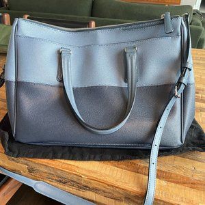 Tumi laptop bag in two-tone leather